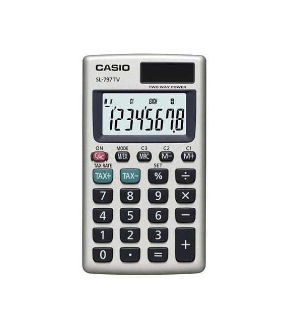 Casio SL-797TV-GD 8 Hane Gümüş Renk Cep Tipi Hesap Makinesi