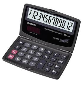 Casio SX-220 12 Hane Cep Tipi Kapaklı Hesap Makinesi