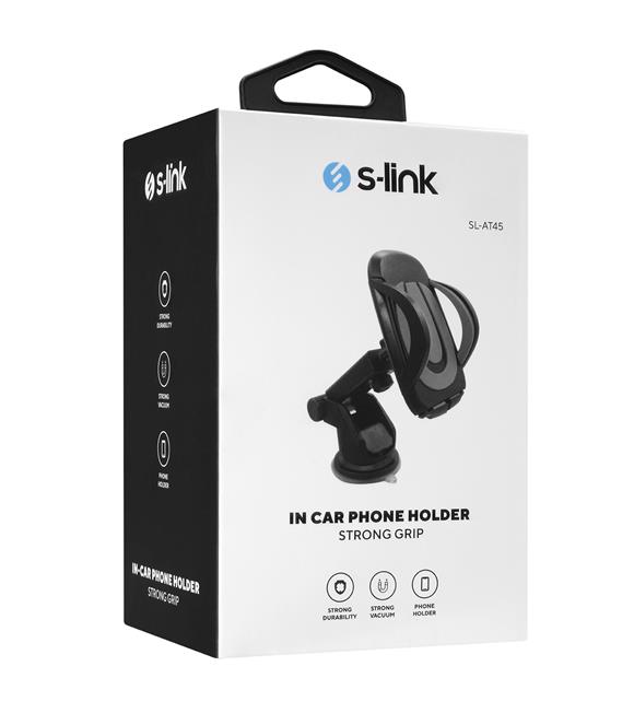 S-link SL-AT45 Vantuz + Braketi 360 Derece Siyah-Gri Telefon Tutucu