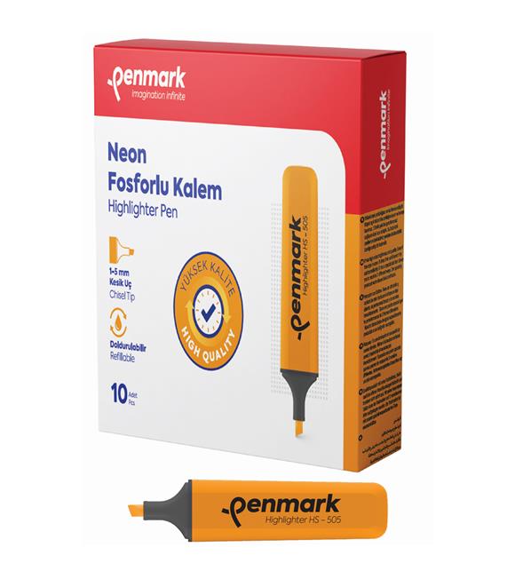 Penmark Fosforlu Kalem Neon Turuncu HS-505 03