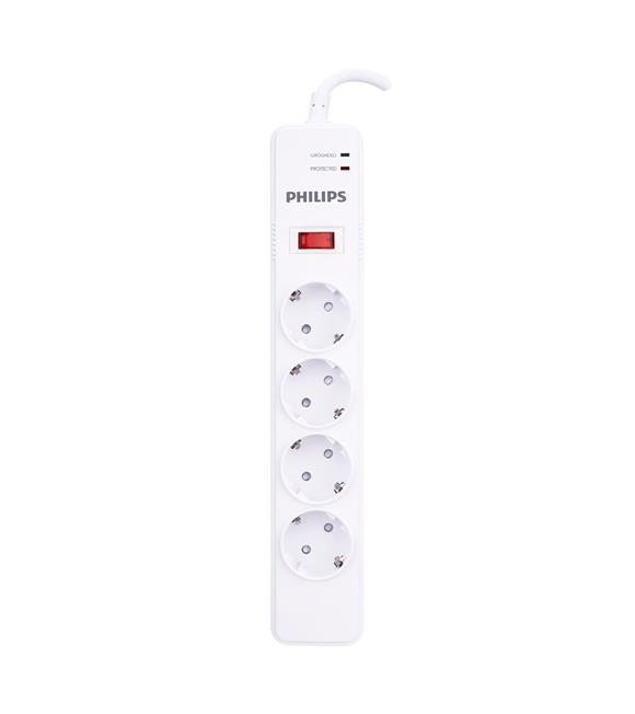 Philips SPS1040B-51 2m 1050 Joule 4Lü 1050 Joule Akım Koruyucu Çocuk Korumalı Beyaz Priz Çoklayıcı