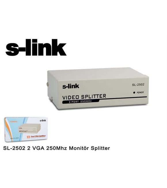 S-link SL-2502 2 VGA 250Mhz Monitör Splitter_1