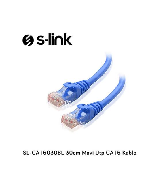 S-link SL-CAT6030BL 30cm Mavi Utp CAT6 Kablo
