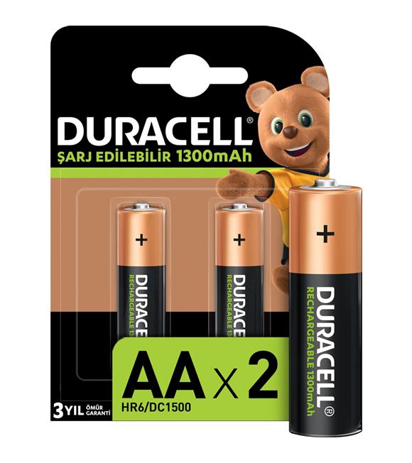 Duracell Şarjlı Kalem Pil (AA) 1300 MAH 2 Lİ