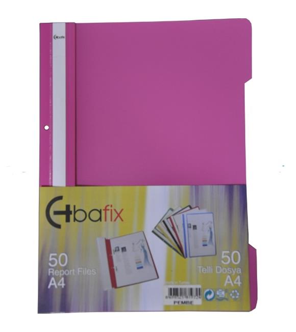 Bafix Telli Dosya Plastik XL Pembe A4