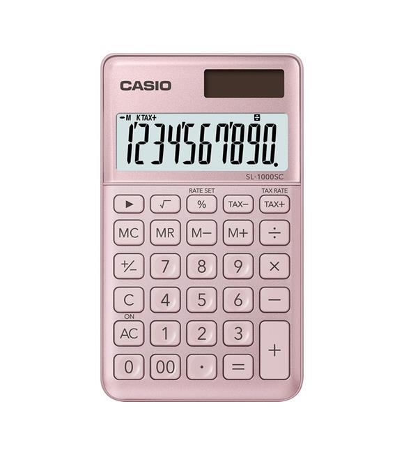 Casio SL-1000SC-PK Cep Tipi 10 Hane Pembe Hesap Makinesi