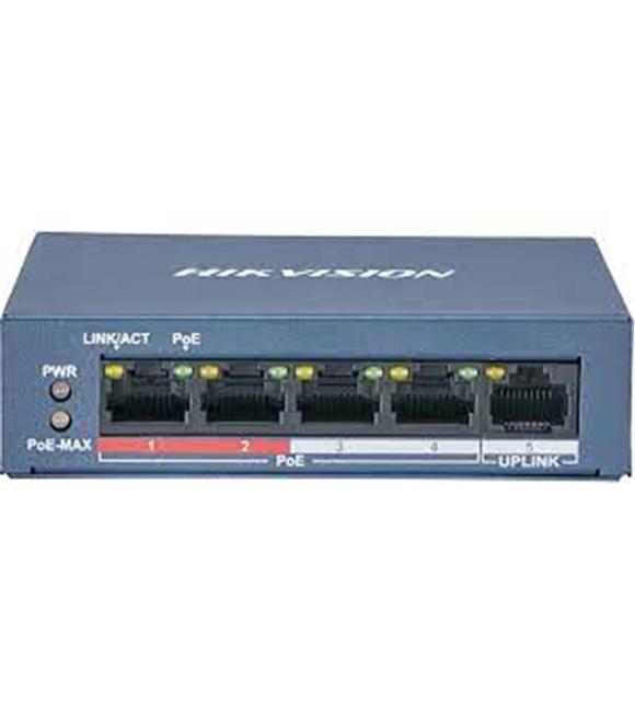 Hikvision DS-3E0105P-E-M(B) 4 PORT 10-100 4 PORT POE 35W Yönetilemez Switch