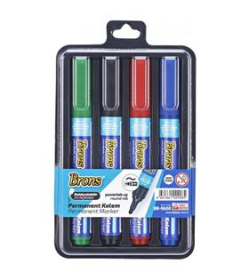Brons Permanent Marker Kalem Yuvarlak Uç 4 LÜ Bls BR-9600