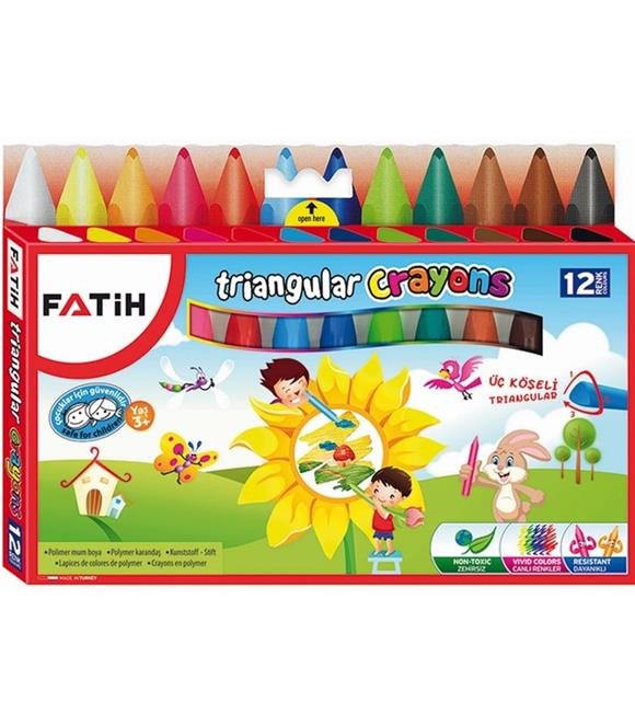 Fatih Mum Pastel Boya Triangular Üçgen Crayons 12 Renk 50290