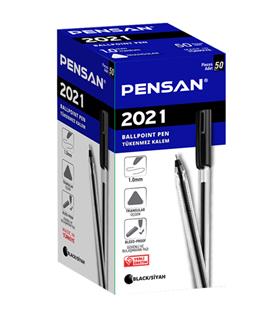 Pensan Tükenmez Kalem Üçgen Gövdeli Şeffaf Siyah 50 Lİ 2021