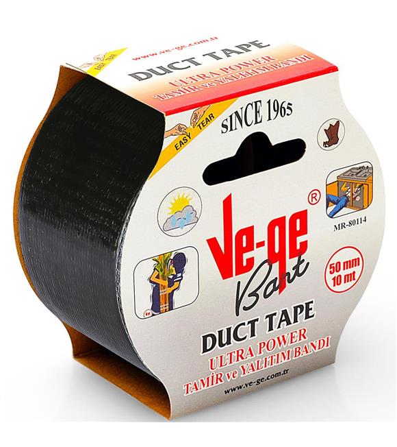 Vege Özel Amaçlı Bant Tamir ve Yalıtım Power Ducttape 50x10 Siyah