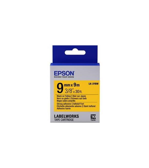 Epson LK-3YBW Güçlü Yapışkanlı Sarı Üzeri Siyah 9mm 9Metre Etiket