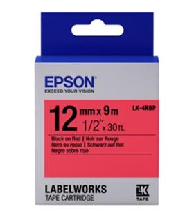 Epson LK-4RBP Pastel Kırmızı Üzeri Siyah 12MM 9Metre