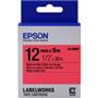 Epson LK-4RBP Pastel Kırmızı Üzeri Siyah 12MM 9Metre