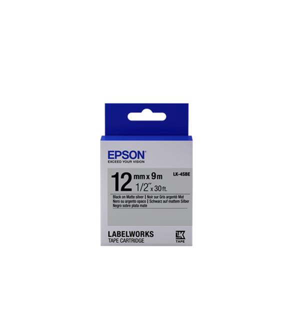 Epson LK-4SBE Gümüş Üzeri Siyah 12mm 9Metre Etiket