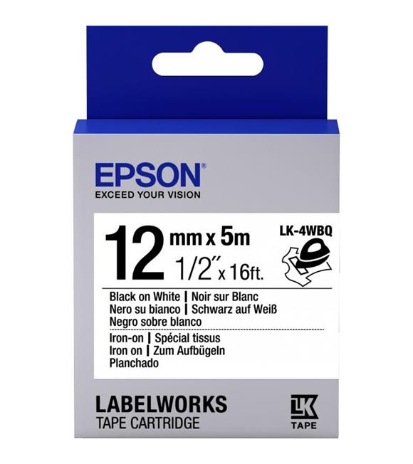 Epson LK-4WBQ Iron BEYAZ Üzeri SİYAH 12MM 9Metre Etiket