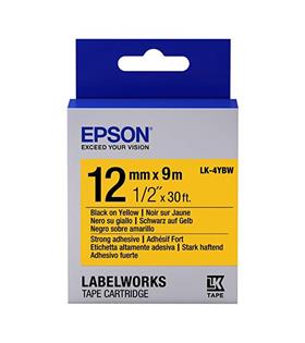 Epson LK-4YBW Güçlü Yapışkanlı Sarı Üzeri Siyah 12mm 9Metre Etiket