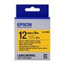 Epson LK-4YBW Güçlü Yapışkanlı Sarı Üzeri Siyah 12mm 9Metre Etiket