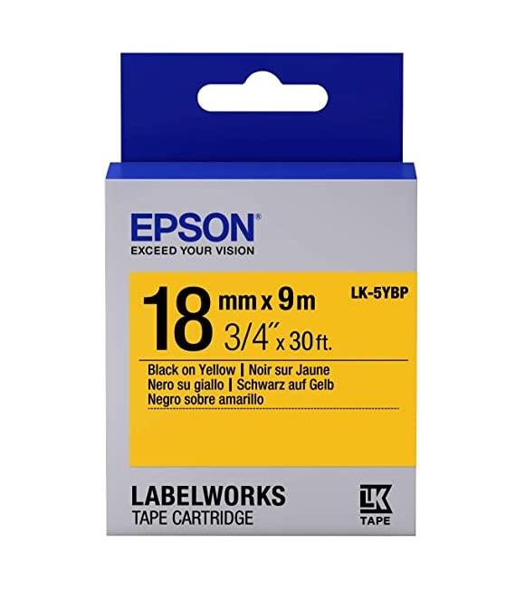 Epson LK-5YBP Pastel Sarı Üzeri Siyah 18mm 9metre