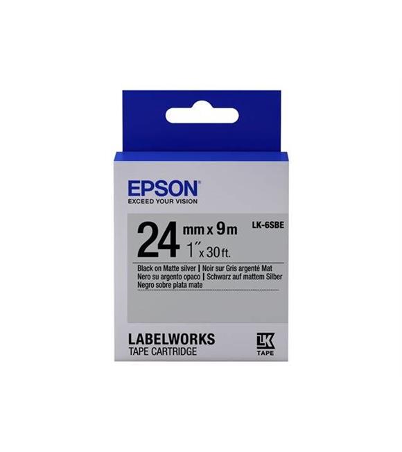 Epson LK-6SBE Gümüş Üzeri Siyah 24mm 9Metre Etiket