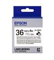 Epson LK-7WBVS Kendinden Laminasyonlu Kablo Giydirme Beyaz Üzeri Siyah 36mm 8Metre Etiket
