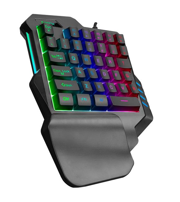 Everest KB-R177 SALVO Siyah USB Led Işıklı Q 35 Tuşlu Multimedya Mini Gaming Oyuncu Klavyes