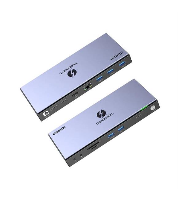 Qgeem QG-T4801 Thunderbolt 15in1 Type-C Eth 1000Mbps-HDMI 8K 30Hz- TF-SD-USB 3.0 5Gbps- Çoklayıcı_1