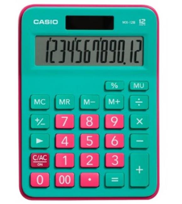 Casio MX-12B-GNRD Yeşil+Pembe 12 Hane Masa Üstü Hesap Makinesi