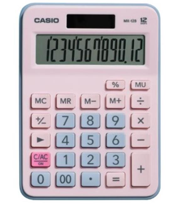 Casio MX-12B-PKLB Açık Pembe+Açık Mavi 12 Hane Masa Üstü Hesap Makinesi