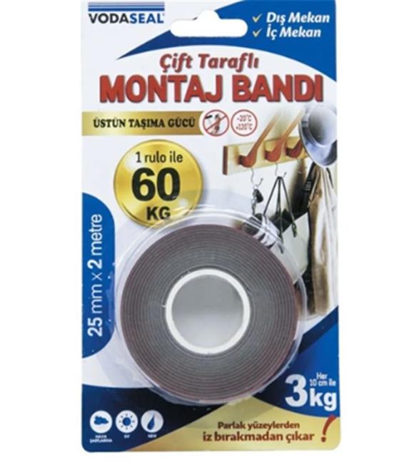 Vodaseal Çift Taraflı Montaj Mantı (Her 10cm 3Kg Taşır)