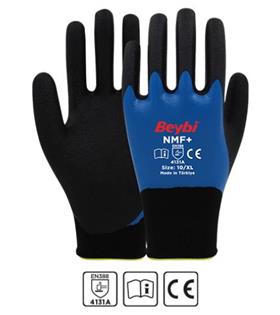 Beybi NMF+ 10Beden 12li Double Mikro Köpük Tam Nitril Kaplı Polyester Örgü Eldiven