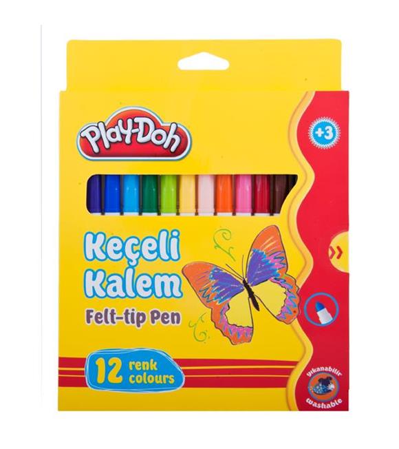 Play-Doh Keçeli Kalem Karton Kutu 5 MM 12 Renk PLAY-KE007