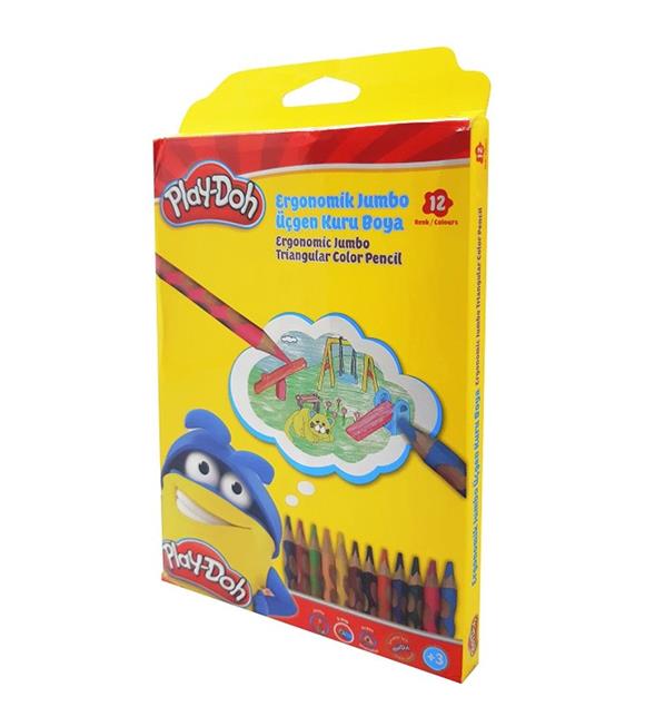 Play-Doh Kuru Boya Jumbo Oluklu 12 Renk PLAY-KU027