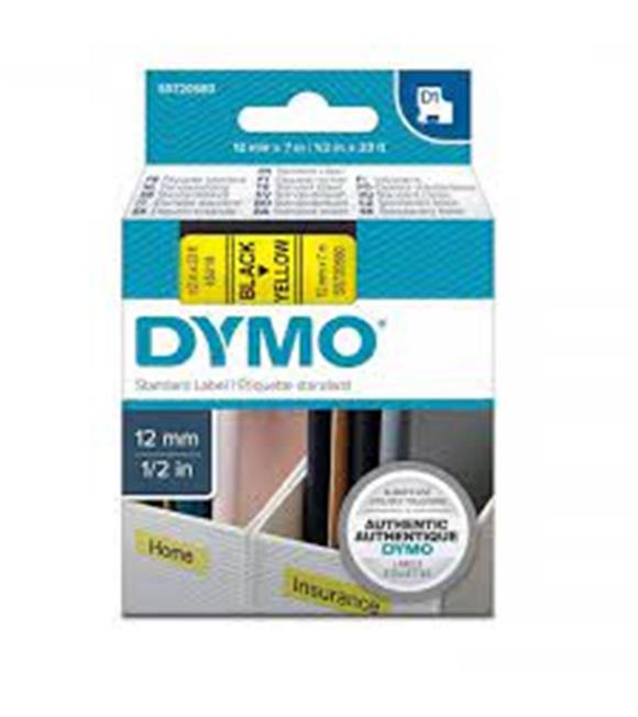 DYMO S0720500 D1 Yedek Şerit, 12 mm x 7 mt, Şeffaf- Siyah (45010)