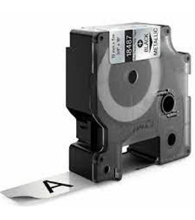 Dymo 18487 RhinoPro Sabit Polyester Şerit 19mm X 5,5m Metalik Gri-Siyah