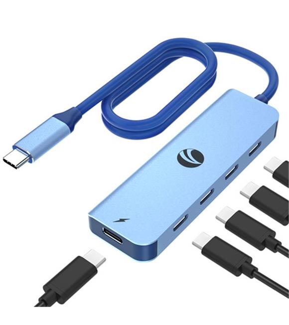 Vcom CUE11s-Mavi Type-C To 4-Usb-C (10GBps)+Pd 3.0 100W Çoklayıcı_1