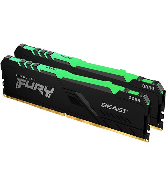 Kingston Fury Beast RGB 32GB (2x16GB) 3200MHz DDR4 CL16 Kit of 2 KF432C16BB1AK2-32 RGB Pc Ram