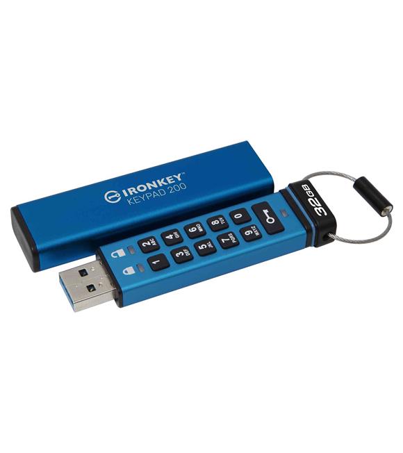 Kingston IKKP200-32GB 32GB IronKey Keypad 200, FIPS 140-3 Lvl 3 (Pending) Flash Bellek