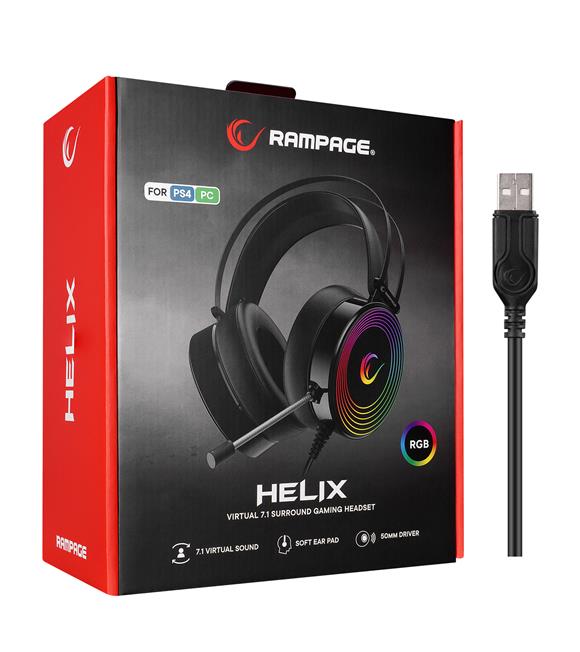 Rampage RM-K97 HELIX USB 7,1 Version RGB Gaming Mikrofonlu Oyuncu Kulaklığı_1