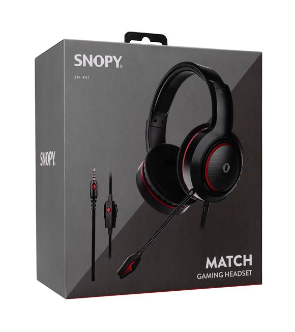 Snopy SN-X51 MATCH Kırmızı-Siyah Gaming Kulaklık_1