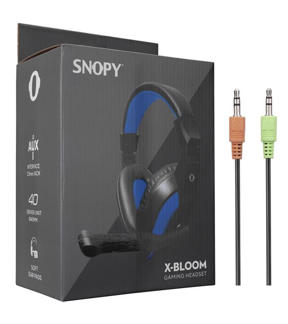 Snopy SN-633 X-BLOOM Siyah-Mavi Kulak Üstü Gaming Oyuncu Mikrofonlu Kulaklık_1