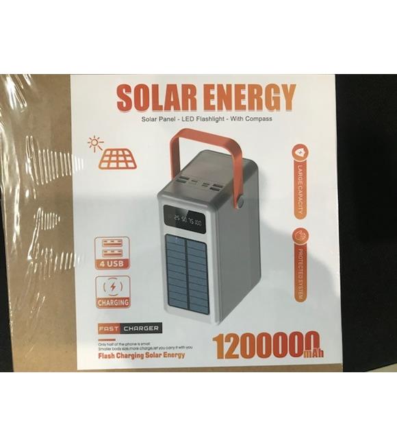 Solar Energy Nf107 120.000 Mah Powerbank 4Usb Güneş Enerji Panelli Digital Gösterge