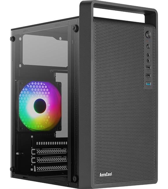 Aerocool AE-CS109G500 CS-109 500W 1x120mm FRGB USB 3.0 Micro ATX-Mini ITX Siyah Kasa