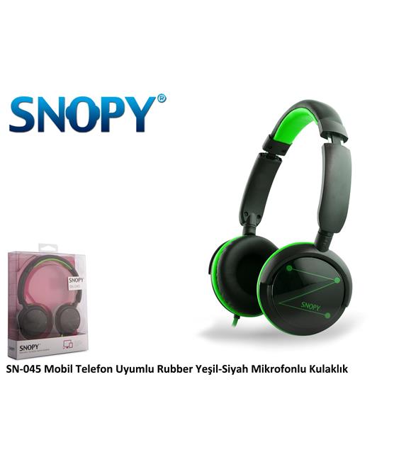 Snopy SN-045 Siyah Yeşil Baş Üstü Tek Jaklı Kulaklık