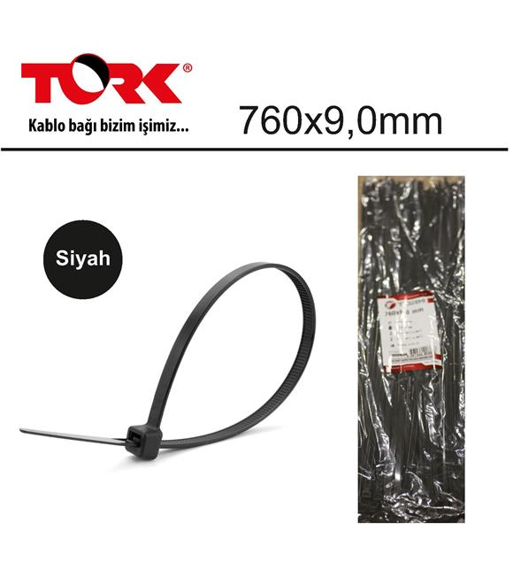 Tork TRK-760-9,0mm Siyah 100lü Kablo Bağı