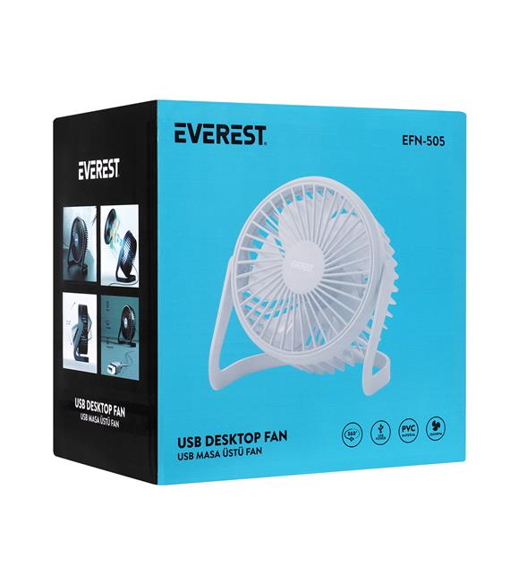 Everest EFN-505 Masaüstü Beyaz Usb Fan (145mmx141mmx105 mm)