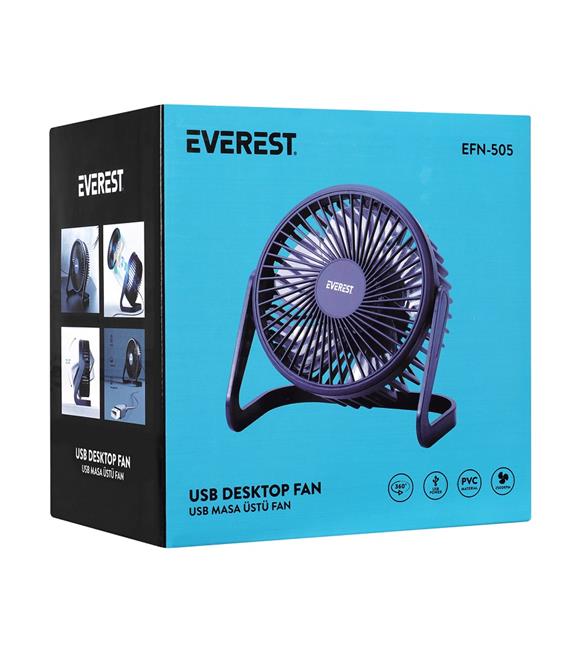 Everest EFN-505 Masaüstü Lacivert Usb Fan (145mmx141mmx105 mm)_5