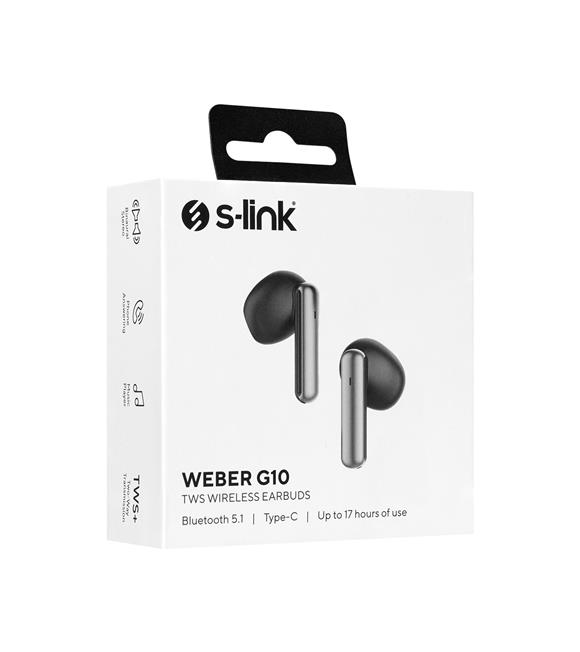 S-link Weber G10 Siyah Dokunmatik Gerçek Kablosuz Bluetooth V5.1 TWS Mikrofonlu Kulaklık_1