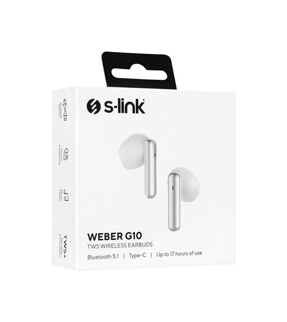 S-link Weber G10 Beyaz Dokunmatik Gerçek Kablosuz Bluetooth V5.1 TWS Mikrofonlu Kulaklık_1