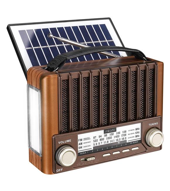 Mikado MDR-310 Ahşap USB- TF Destekli FM-AM-SW+BT+SOLAR 3 Band Klasik Radyo_2